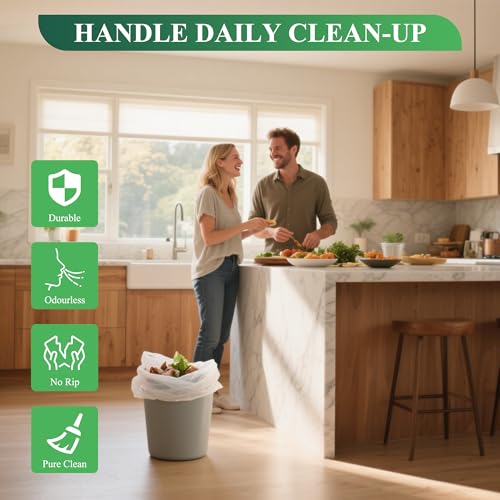 Kebuye 1.2 Gallon Biodegradable Small Trash Bags - 120 Count Pack