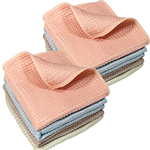 8-Pack Microfiber Kitchen Dish Cloths - Ultra Absorbent & Fast Drying