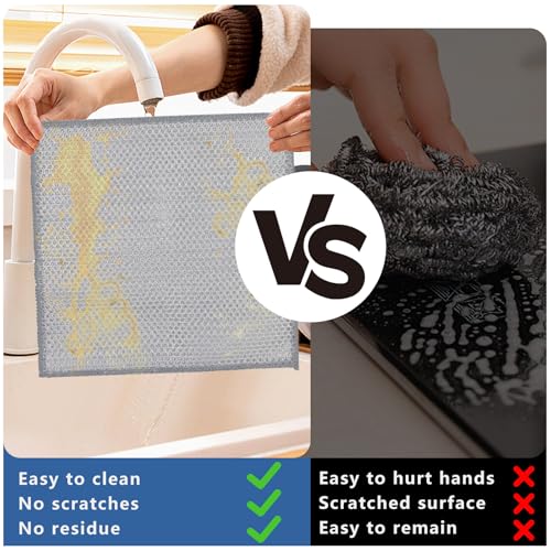 30Pcs Steel Wire Dishcloths for Kitchen Cleaning Non Scratch Reusable Cloths