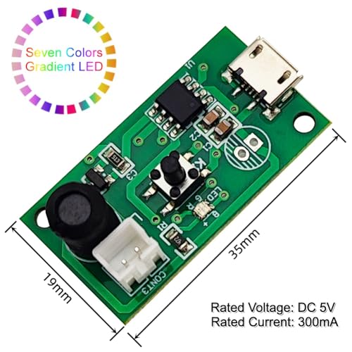 4-Piece Ultrasonic Humidifier DIY Module with LED Light & Atomization Disc