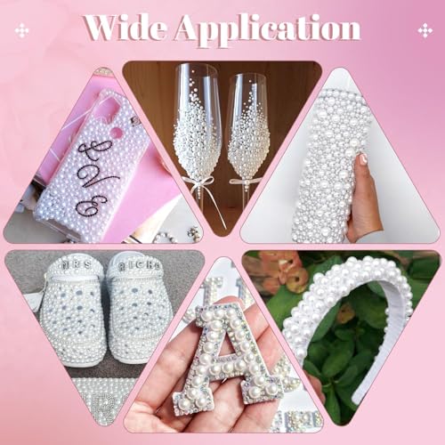 Flatback Pearl Beads Kit with B7000 Glue, Tweezers and Pickup Pen for DIY Crafts