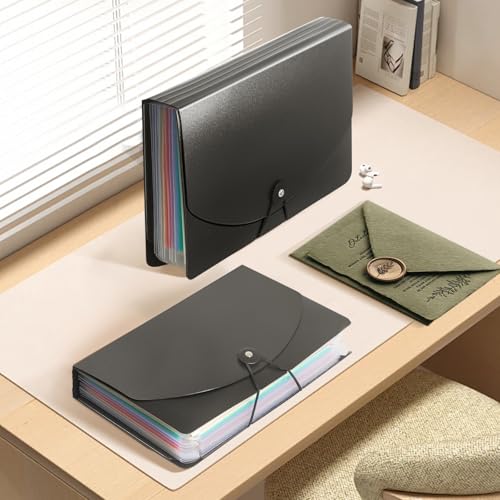 Vowcarol Greeting Card Organizer - Expandable Storage Box with 13 Pockets