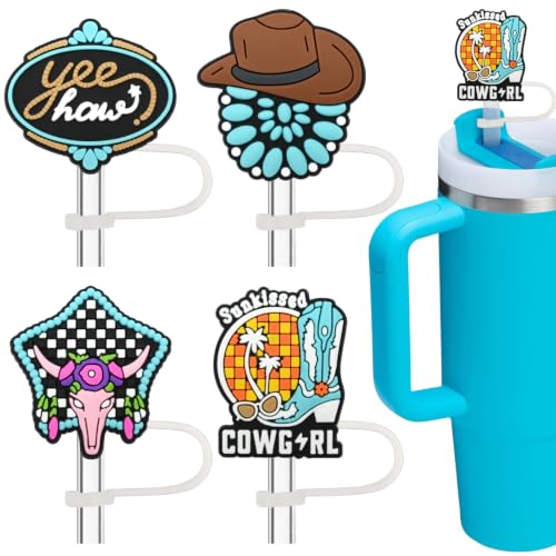 Cowgirl Straw Covers for Stanley Cup - Western Cowboy Design - Variation of Cowboy