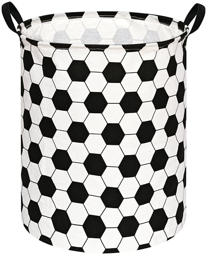 Football Round Kids Laundry Basket - 19.7" Collapsible Nursery Storage Bin