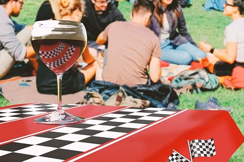 Checkered Race Car Tablecloths - 3 Pack, 54"x108" Disposable