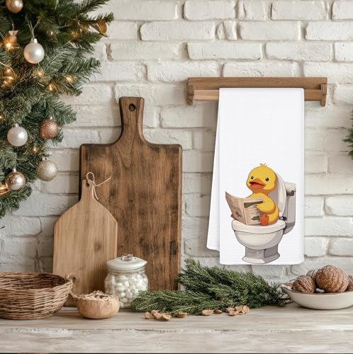 Funny Duck Hand Towels - 16x24 Microfiber for Kitchen & Bath