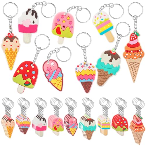 36 Pcs Ice Cream Keychains - Fun Party Favors for Events