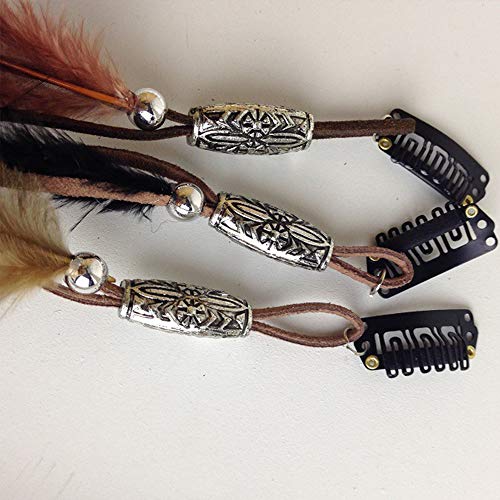 CBLUO Boho Feather Hair Clips 3-Piece Tassel Bohemian Hairpins