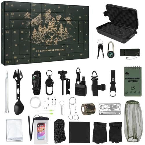 Survival Kit Advent Calendar for Men 2026 - Outdoor Emergency Gear Set