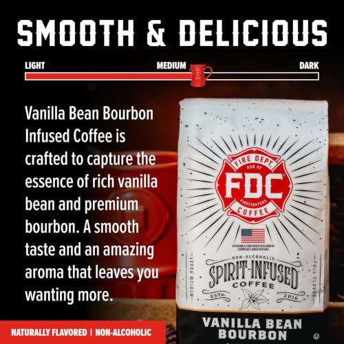 Fire Department Coffee Vanilla Bean Bourbon Infused Ground Coffee - 12 oz