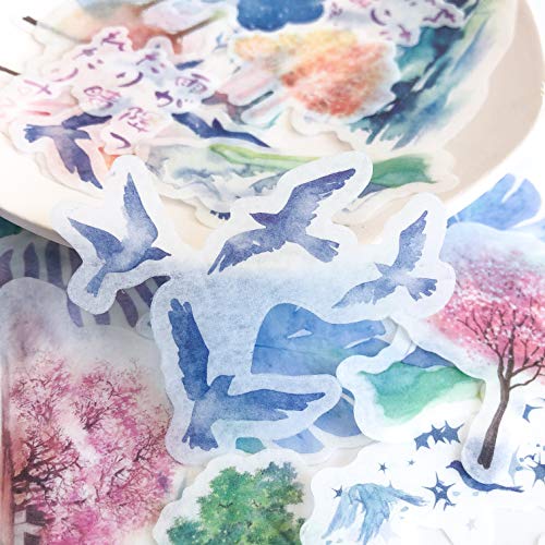 Alideco 60Pcs Forest Cloud Decorative Stickers Set for Journaling and DIY Crafts