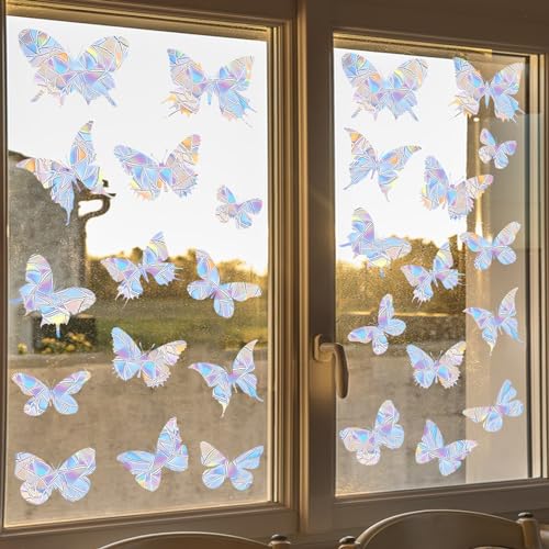 56 Pcs Rainbow Prism Window Stickers for Bird Strike Prevention