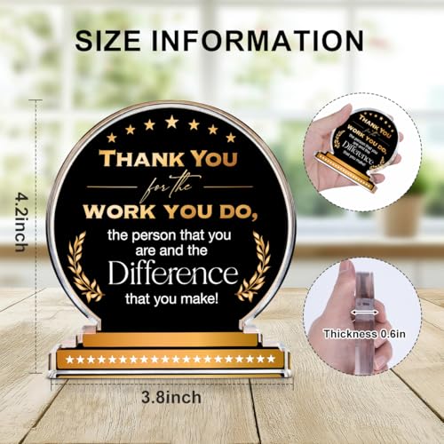 Thank You Gift for Coworkers - Clear Desk Sign (Black) | Office Decor