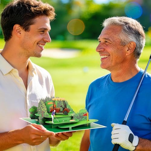 3D Golf Course Pop Up Card for Men - Golf Theme Birthday & Father's Day