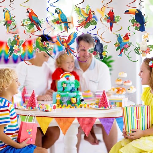 58 Pcs Tropical Birds Decorations for Hawaiian Luau Party