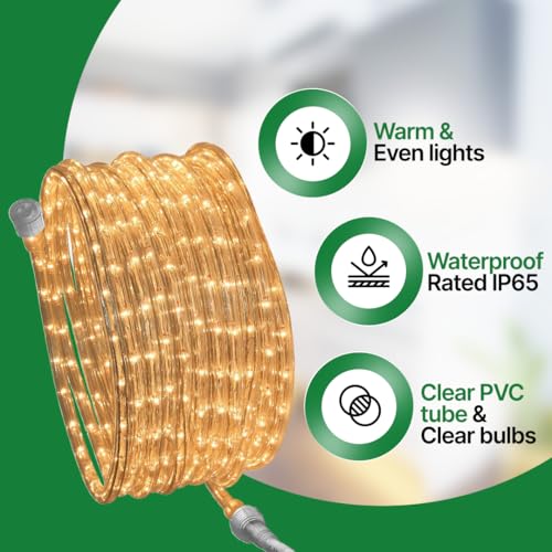 Clear Incandescent Rope Light 24 Feet Connectable Waterproof Tube - Variation of THIS listing: 1 / Clear