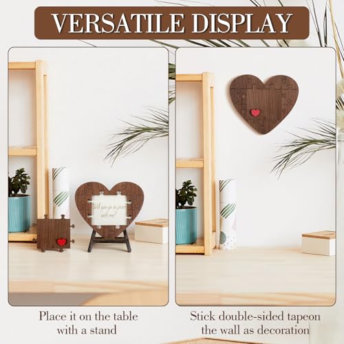 Wooden Heart Puzzle Prom Proposal Sign with Pen - Invite Her