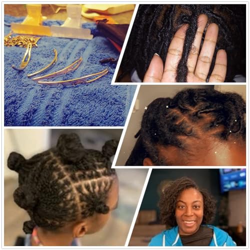 Townus 3pcs Interlocking Dreadlock Tools for Sisterlocks Hair Maintenance Gold