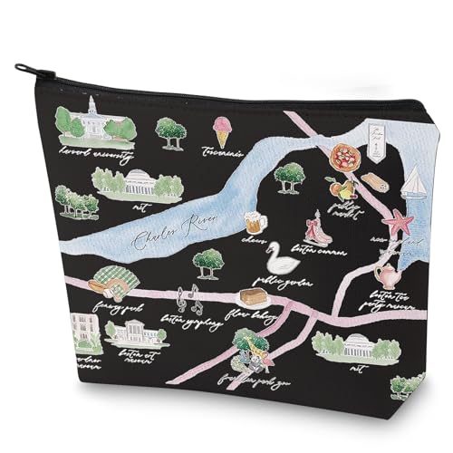 Boston City Map Cosmetic Bag Waterproof Travel Makeup Pouch