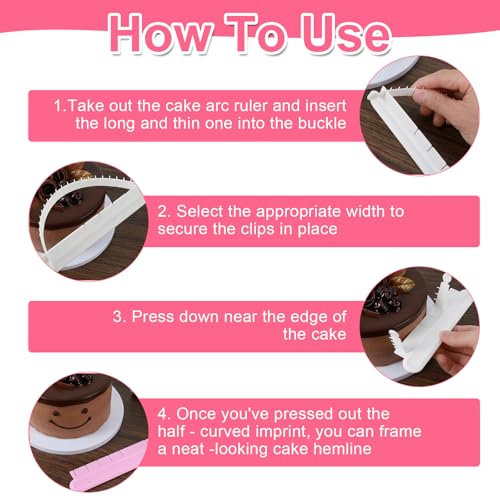 2Pcs Cake Arch Guide Tool Adjustable Fondant Marker and Decorating Ruler