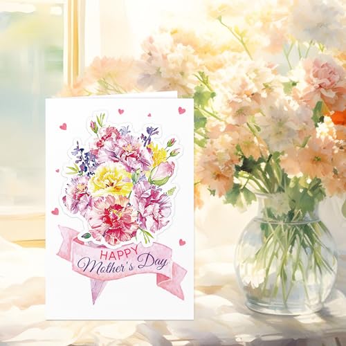 Elegant Floral Mother's Day Card - 5.5x8 with Envelope