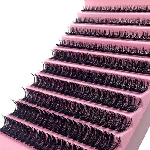 60D Lash Clusters D Curl Wispy Individual Eyelash Extensions Tray