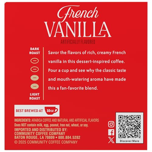 Community Coffee French Vanilla Flavored K-Cup Pods - Medium Roast, 10 Count