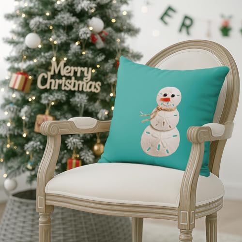 Emvency Snowman Sand Dollar Throw Pillow Cover 18x18