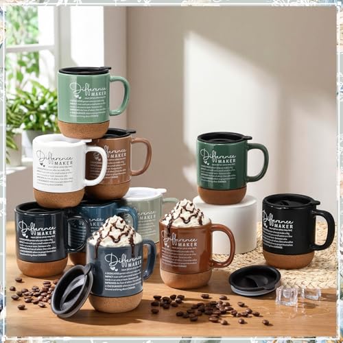 20 Pack Employee Appreciation Coffee Mug Set - 13.5 oz Ceramic with Cork Base