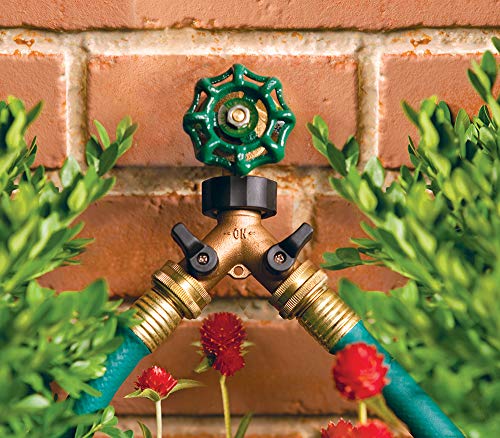 Orbit Heavy Duty Brass Garden Hose Y-Splitter, 4-Pack, Dual Valve