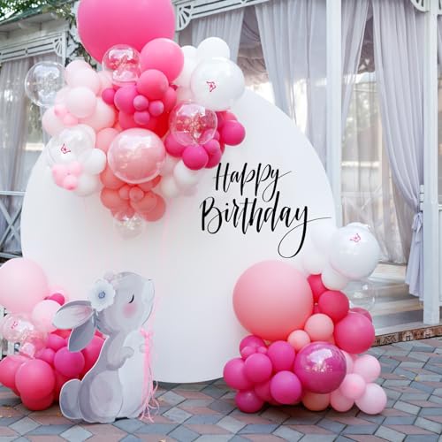 Happy Birthday Wall Decal Sticker for Balloon Arch Backdrop, Black