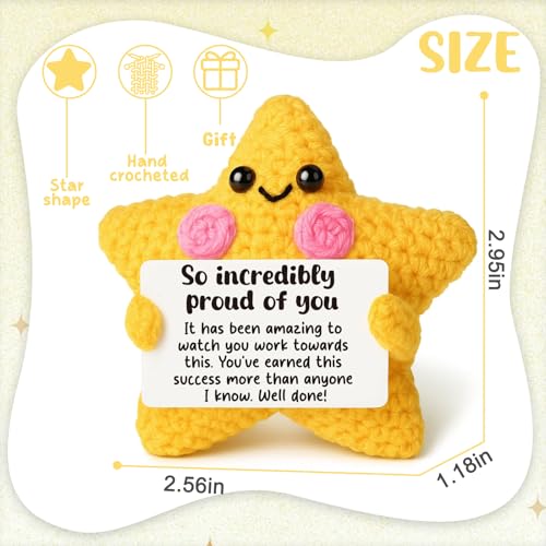 Handcrafted Crocheted Star Keepsake - Proud of You Motivational Gift
