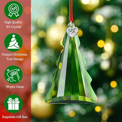 2026 Green Crystal Christmas Tree Ornament Suncatcher - Holiday Decor