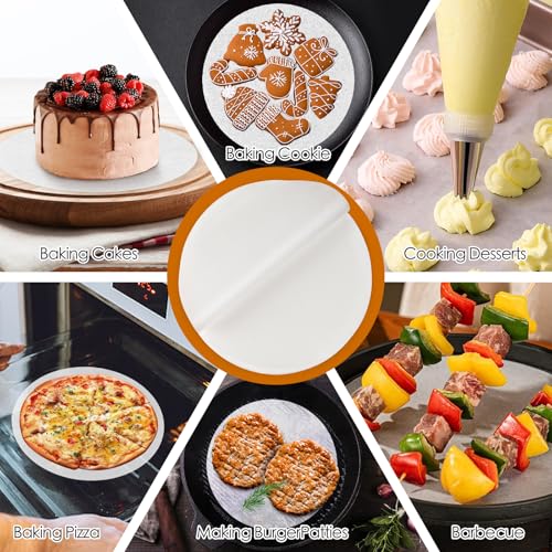 8 Inch Parchment Paper Rounds - 100 Non-Stick Baking Sheets