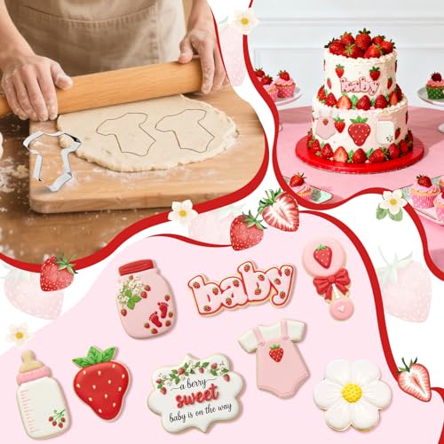 8-Piece Stainless Steel Cookie Cutter Set for Baby Shower & Baking