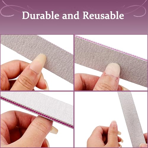 HeeYaa 12-Piece Professional 100/180 Grit Washable Nail Files and Emery Boards