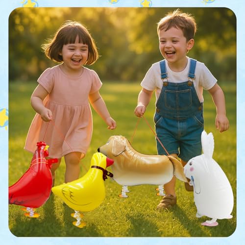 8-Pack Farm Animal Balloons | Reusable Foil Party Decorations
