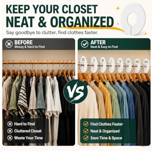 10-Pack Closet Dividers for Hanging Clothes - Mioule Organizational Set