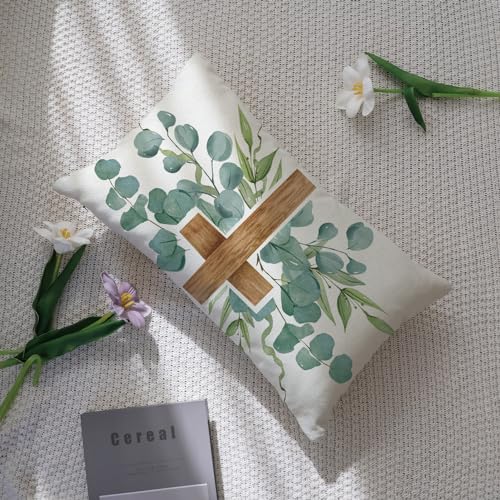 Eucalyptus Leaves Throw Pillow Cover 12x20 Inch Decorative Cushion Case for Sofa & Bed