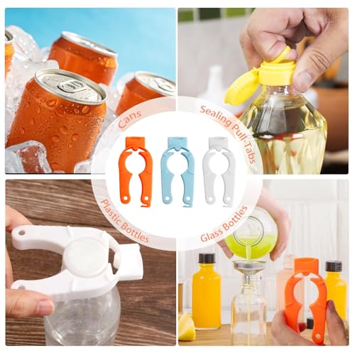6-Pack Ergonomic Plastic Bottle Cap Openers for Easy Grip