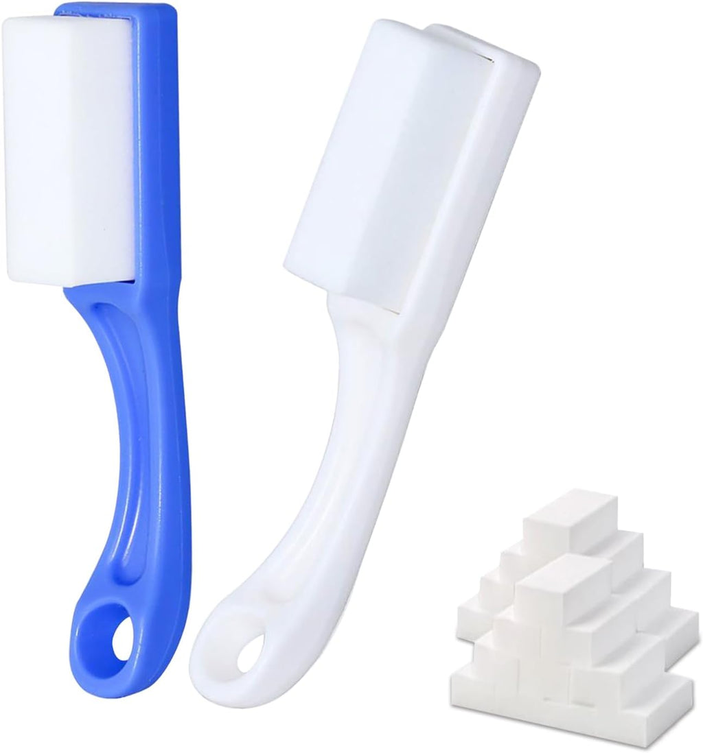 Magic Sponge Eraser Set - 33 Refill Melamine Sponges & 2 Scrub Brushes for Kitchen & Bathroom Cleaning