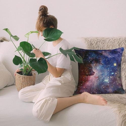 CONITALE Galaxy Space Throw Pillow Covers 18x18 Inch Set of 2 Deep Blue
