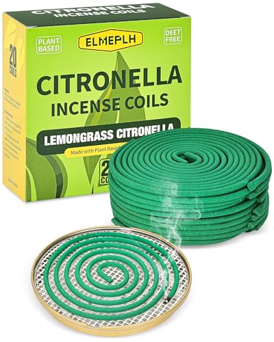 Citronella Incense Coils for Outdoors - 20 Count with Stand