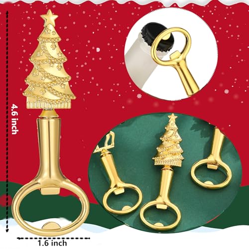 Christmas Tree Beer Bottle Opener Set of 3 - Holiday Kitchen Barware - Tree Design