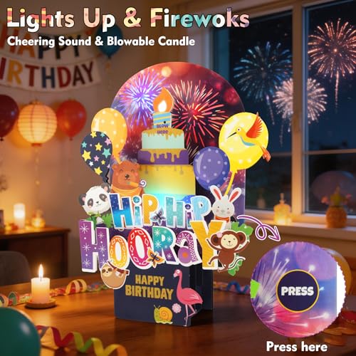 3D Pop Up Kids Birthday Card with Music & Lights