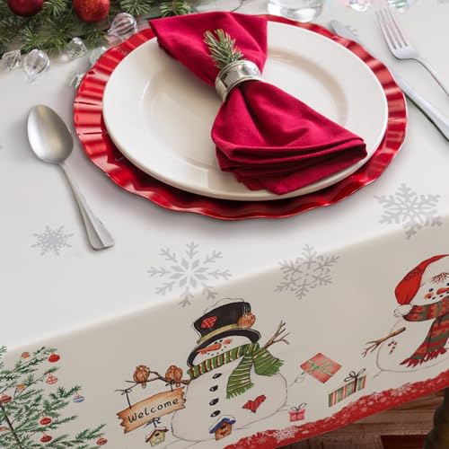 Christmas 03 Oval Tablecloth 60 x 120 Inches Waterproof Holiday Decor
