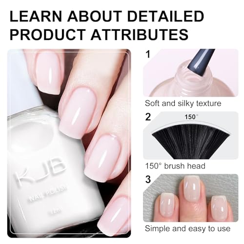 AILALUO Shimmery White Nail Polish Glossy Chip-Resistant 0.35 fl oz