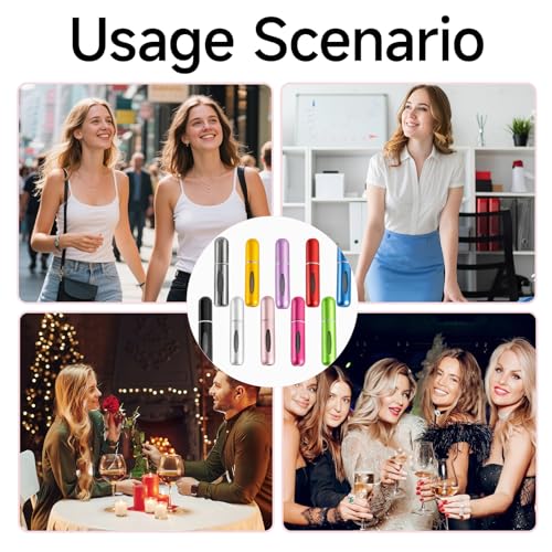 Refillable Perfume Atomizer Travel Spray Bottle 5ml 10-Pack