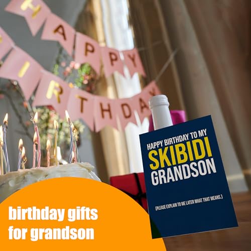 Skibidi Meme Birthday Card for Grandson - Funny 5x7 Greeting Card