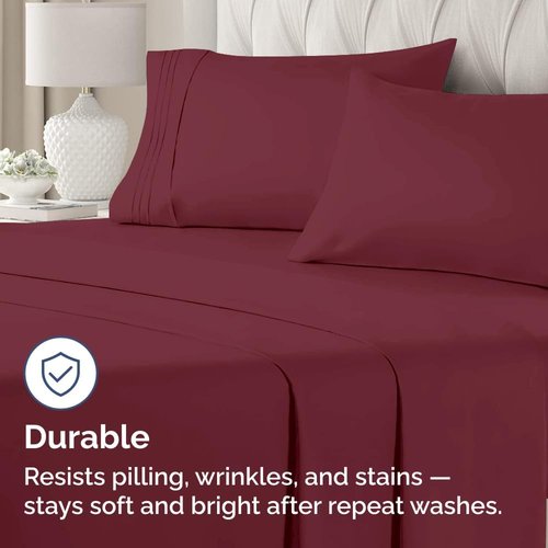 King Pillow Cases by [Brand Name] - Ultra Soft Hotel Quality Covers | Wrinkle-Free & Stain Resistant - 2 Piece Set in Burgundy